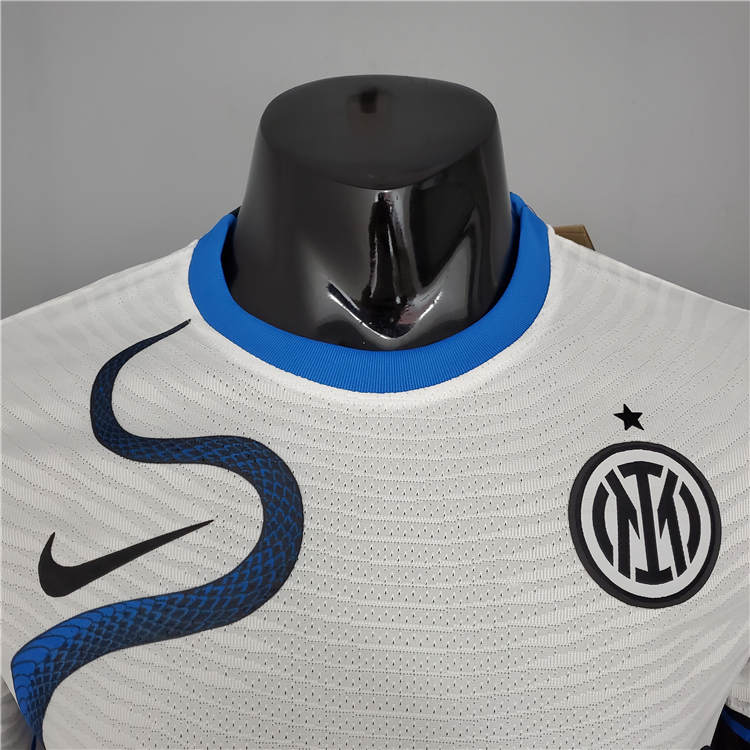 Inter Milan 21-22 Away White Snake Soccer Jersey Football Shirt (Player Version) - Click Image to Close
